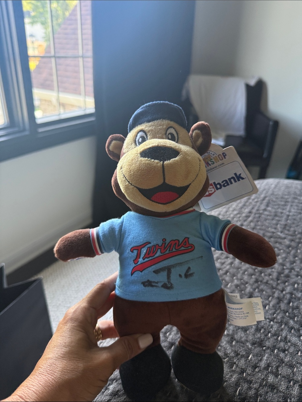 Build-A-Bear Twins Mascot Plush - Light Blue & Brown original sign
